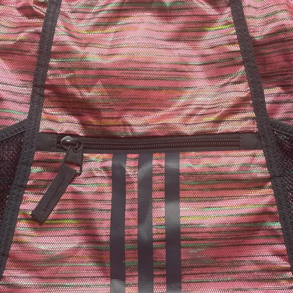 Adidas Alliance II Sack Pack With Zipper‎ Pocket Multi-Color Pink Gray Green